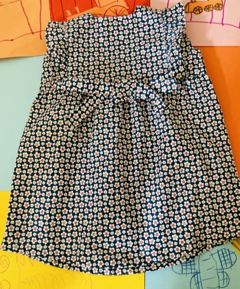 Sommerkleid Pfirsich Weiss gestreift